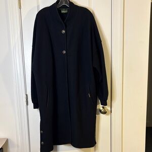 Geiger Black Boiled Wool Coat